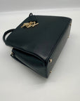DKNY Black Leather Paige Crossbody Satchel