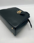 DKNY Black Leather Paige Crossbody Satchel