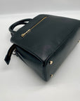 DKNY Black Leather Paige Crossbody Satchel