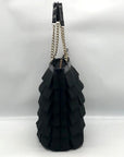 Kate Spade Black Grosgrain Plisse Priti Ruffle Tote bag