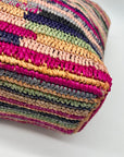 Aqua Multi-Color Straw Tote