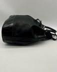 Furla Black Croc-Embossed Leather Tote Bag