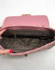 Karl Lagerfeld Pink And Gold Tweed Agyness Adjustable Shoulder Bag