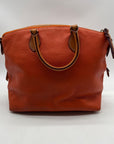 Dooney And Bourke Burnt Orange Pebbled Leather Satchel