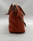 Dooney And Bourke Burnt Orange Pebbled Leather Satchel