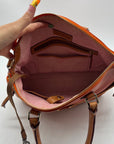 Dooney And Bourke Burnt Orange Pebbled Leather Satchel
