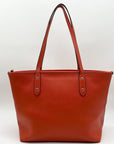 Coach Burnt Orange Pebbled Leather Zip Top City Tote Bag F58846