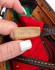 Dooney & Bourke Tangerine & Brown Ostrich Leather Pocket Satchel Bag
