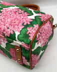 Dooney & Bourke White Pebbled Grain Hydrangea Floral Pattern Satchel Bag