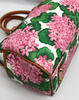 Dooney & Bourke White Pebbled Grain Hydrangea Floral Pattern Satchel Bag