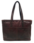 Jack Georges Brown Leather Laptop Tote
