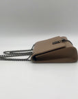 Badgley Mischka Taupe Vegan Leather Metal Tassel Crossbody