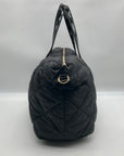 Anne Klein Black Nylon Quilted Puffed Tote Bag