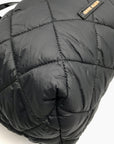 Anne Klein Black Nylon Quilted Puffed Tote Bag