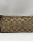 Coach Tan and Brown Canvas Logo Wallet