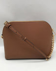 Michael Kors Luggage Brown Saffiano Leather Jet Set Dome Crossbody Bag