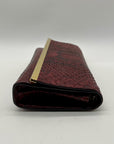 Lafayette 148 Red Leather Snake-Embossed Mini Crossbody Bag