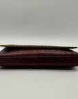 Lafayette 148 Red Leather Snake-Embossed Mini Crossbody Bag