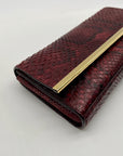 Lafayette 148 Red Leather Snake-Embossed Mini Crossbody Bag