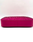 Michael Kors Empire Medium Pink Embellished Suede Chain Link Pouchette Bag