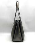 Michael Kors Metallic Grey Leather Susan Quilted Shoulder Bag