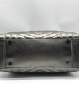 Michael Kors Metallic Grey Leather Susan Quilted Shoulder Bag