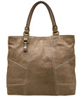 Juicy Couture Beige Faux Leather Tote Bag