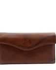 Julia Buxton Brown Leather Heiress Checkbook Wallet