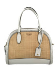 Kate Spade White Leather And Straw Reiley Dome Satchel