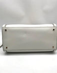 Kate Spade White Leather And Straw Reiley Dome Satchel