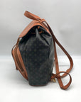 Pollini Black And Brown Monogramed Backpack