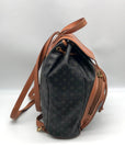 Pollini Black And Brown Monogramed Backpack