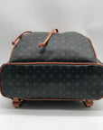 Pollini Black And Brown Monogramed Backpack