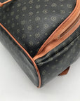Pollini Black And Brown Monogramed Backpack