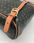 Pollini Black And Brown Monogramed Backpack
