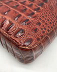Brahmin Pecan Croc Embossed Leather Marley Crossbody Bag