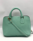 WKND WYFR Aquamarine Croc Embossed Leather Convertible Satchel