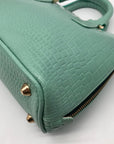 WKND WYFR Aquamarine Croc Embossed Leather Convertible Satchel