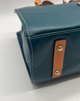 Dooney & Bourke Blue Smooth Leather Convertible Satchel