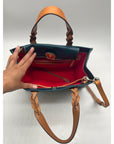 Dooney & Bourke Blue Smooth Leather Convertible Satchel
