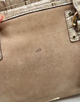 Brahmin Tan Suede Mini Schooner Satchel Bag