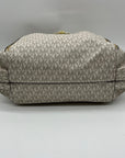 Michael Kors Addie Extra Large Vanilla Canvas Hobo Shoulder Bag