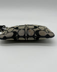 Coach Black and Grey Signature Canvas Wristlet