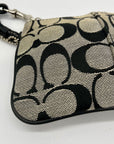 Coach Black and Grey Signature Canvas Wristlet