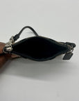 Coach Black and Grey Signature Canvas Wristlet