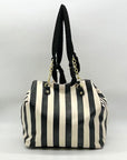 Betsey Johnson Black Striped Faux Leather Tote Bag