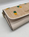 Kate Spade Beige Leather Darcy Pineapple Chain Wallet