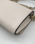 Kate Spade Beige Leather Darcy Pineapple Chain Wallet