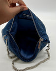 Nina Shoes Navy Glass Crystal Satin Hobo Bag