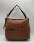 Michael Kors Brown Pebbled Leather Hobo Shoulder Bag